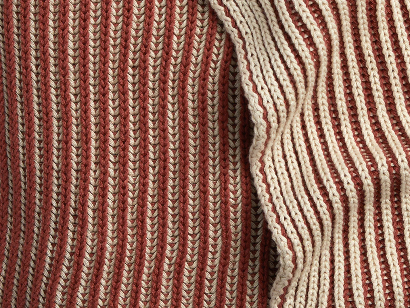 Organic Two-Tone Rib Knit Throw