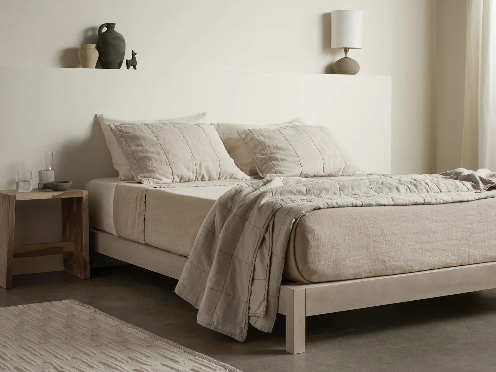 Vintage Linen Bed Blanket